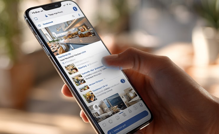 post facebook post on mobile