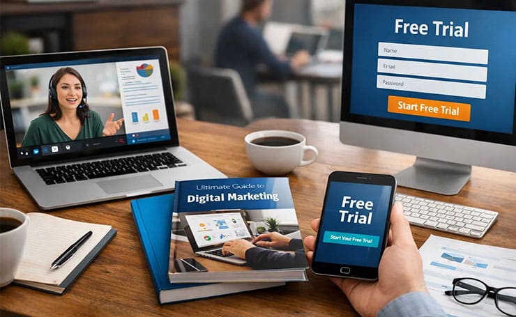 Why Content Marketing Matters for Businesses: Top 15 Benefits Why Content Marketing Matters for Businesses: Top 15 Benefits digital marketing book with laptop screen